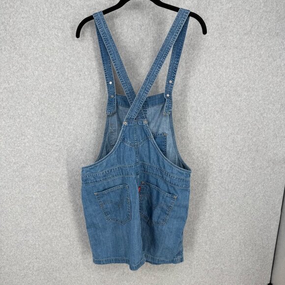 Levis Womens Denim Skirtall Overalls Dress Size M Light Wash Casual Adjustable - Picture 4 of 13
